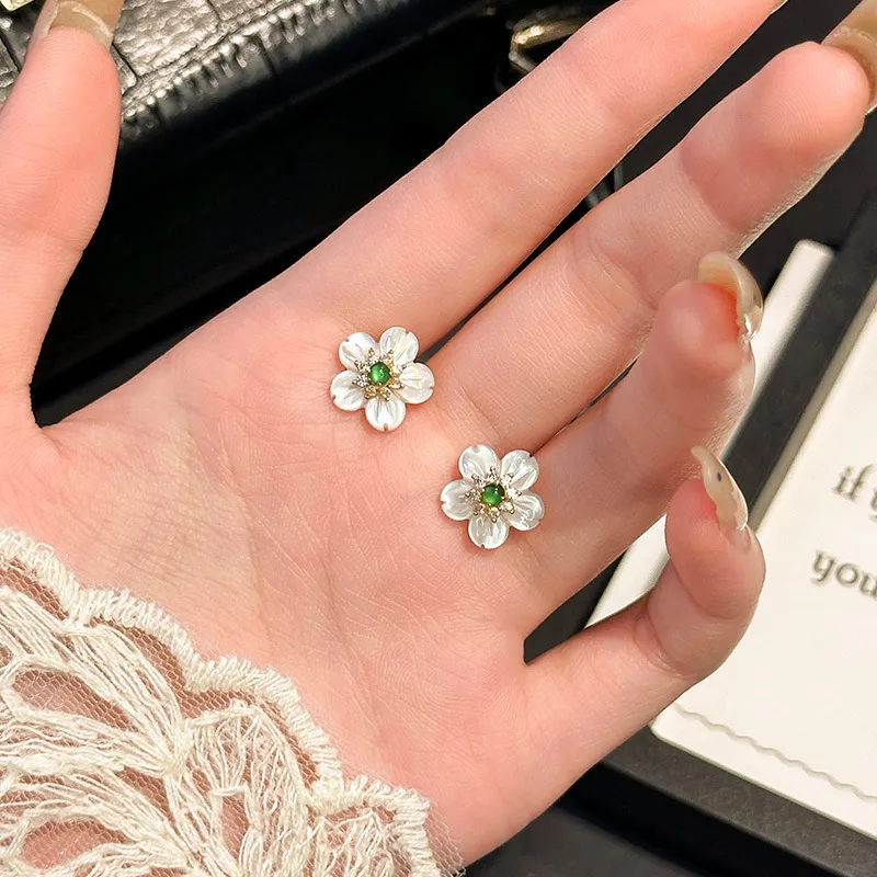 QIXIANG Ice Glutinous Stud Earrings Women's-3