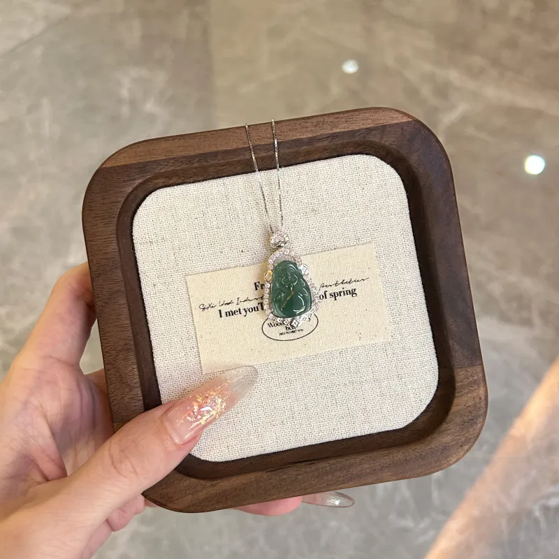QIXIANG Ice Glutinous Jadeite Necklace Women's-1