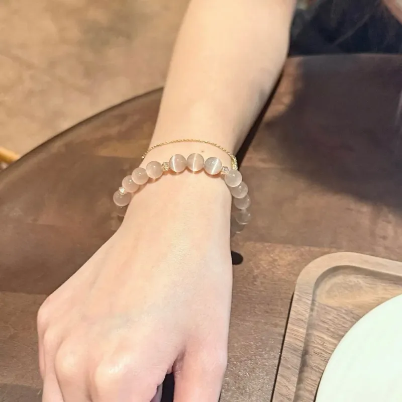 QIXIANG Glass Cat Eye Bracelets Women's-1