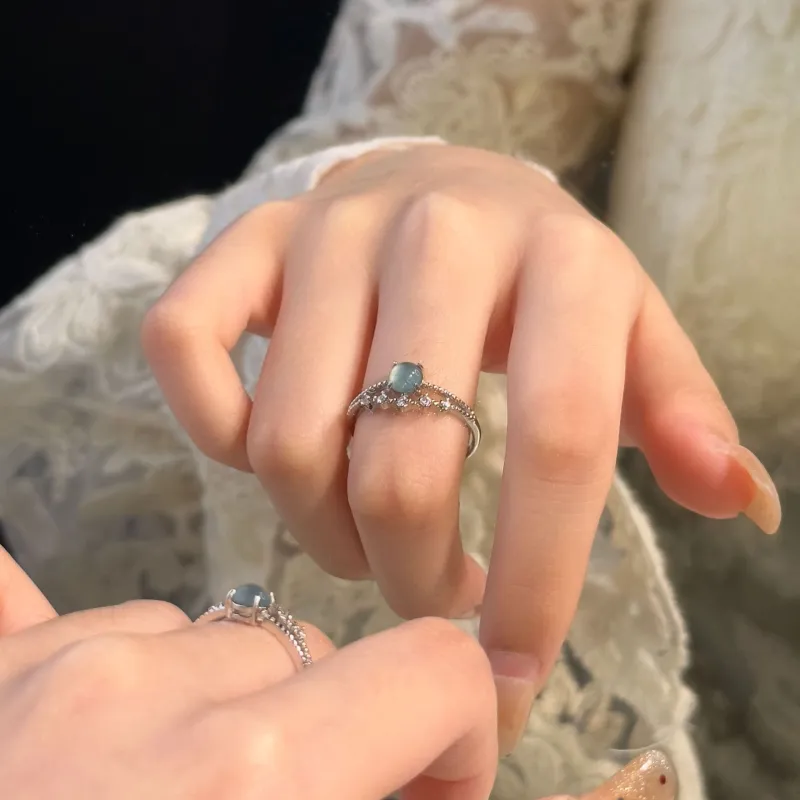 QIXIANG Ice Glutinous Jadeite Rings Women's-2
