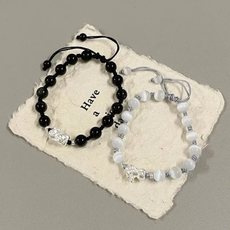 QIXIANG Glass Cat Eye Bracelets Unisex-7