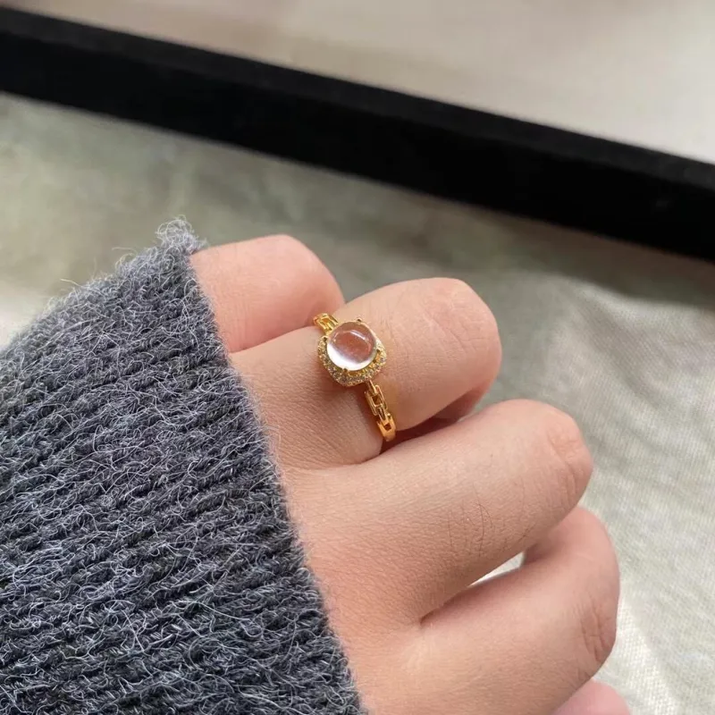 QIXIANG Chalcedony Jade Rings Women's-1