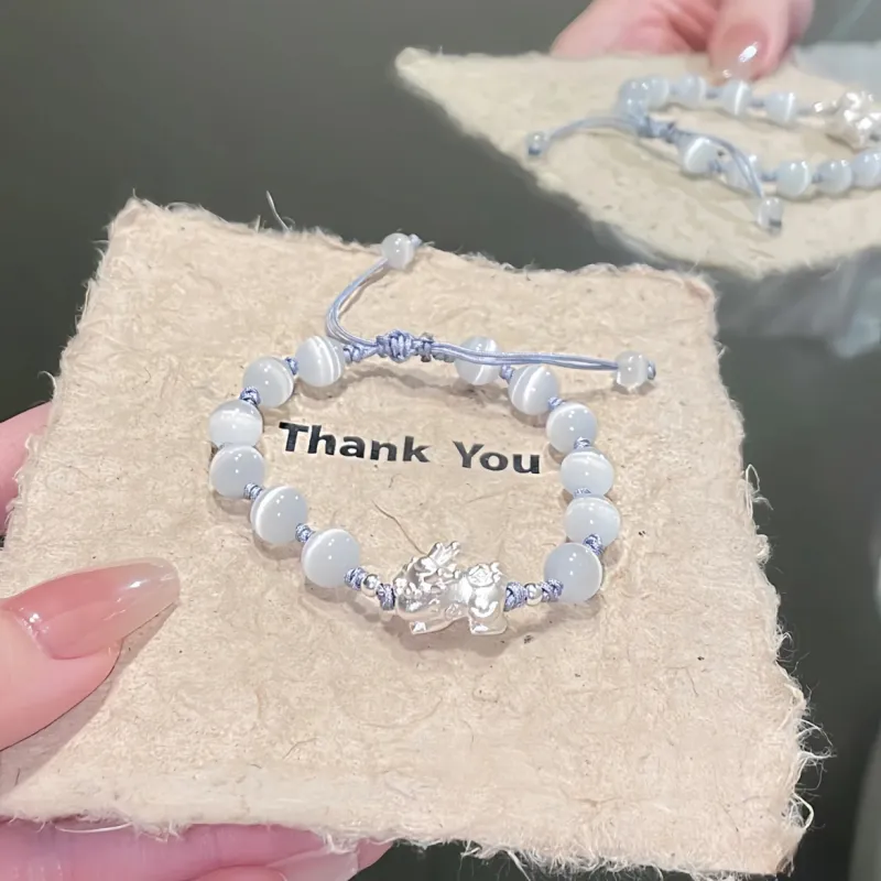 QIXIANG Glass Cat Eye Bracelets Unisex-1