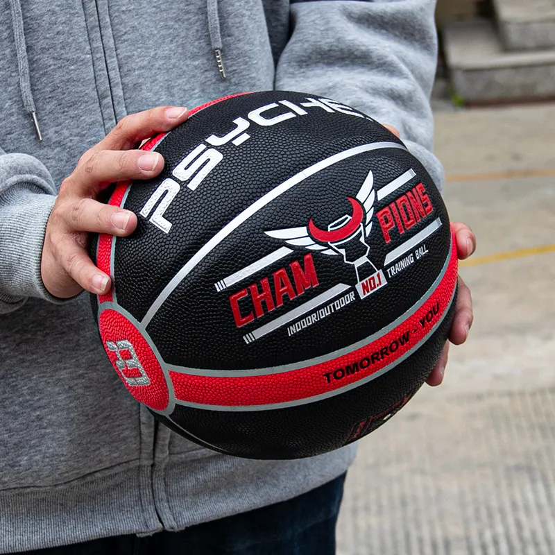 PSYCHE PU Basketball Red Black Size 7 Training Unisex-6