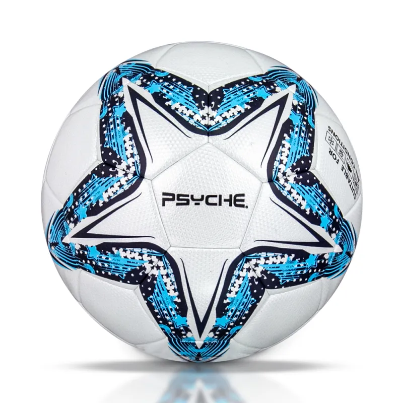 PSYCHE Size 5 Soccer PU Seamless Thermal bonding Unisex Azure Blue Marine-4