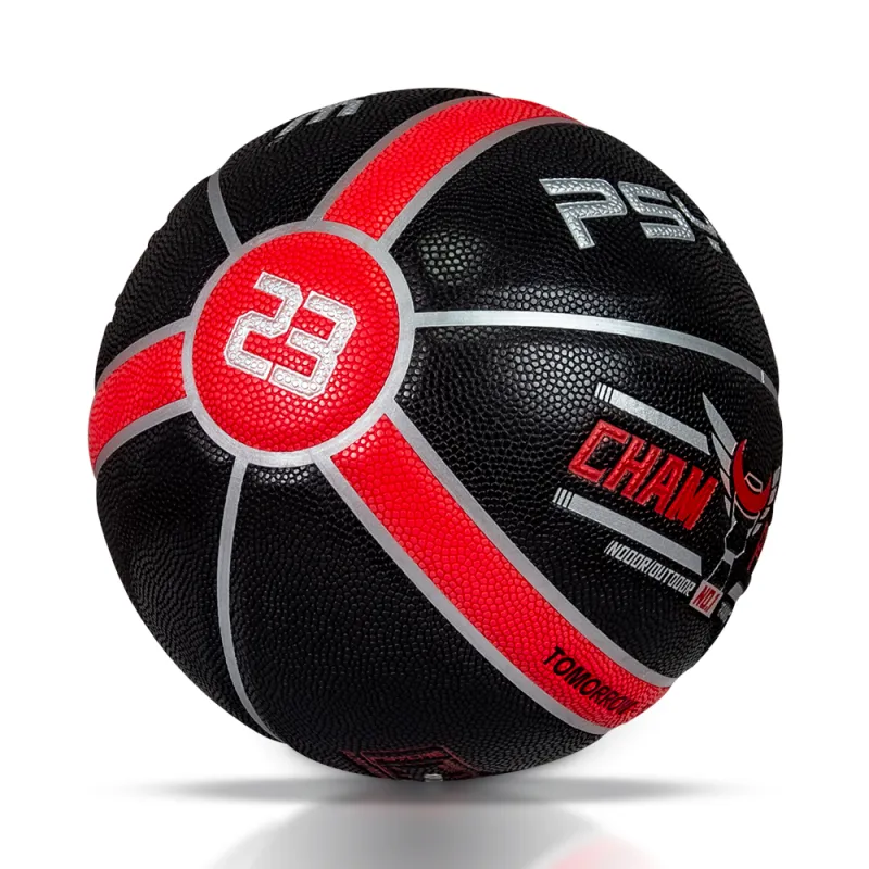 PSYCHE PU Basketball Red Black Size 7 Training Unisex-4