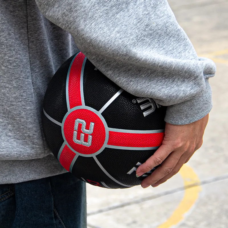 PSYCHE PU Basketball Red Black Size 7 Training Unisex-5