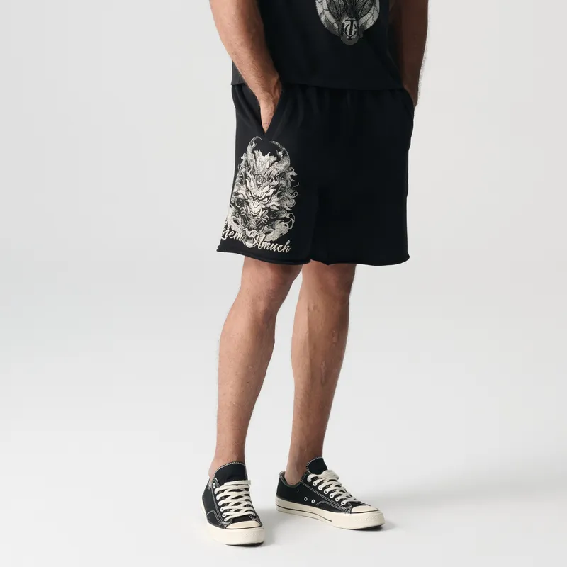 TCH Casual Shorts Unisex Black Base With Silver Logo-4