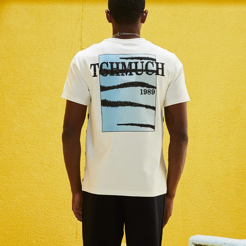 TCH T Shirts Unisex White With Black Logo-2