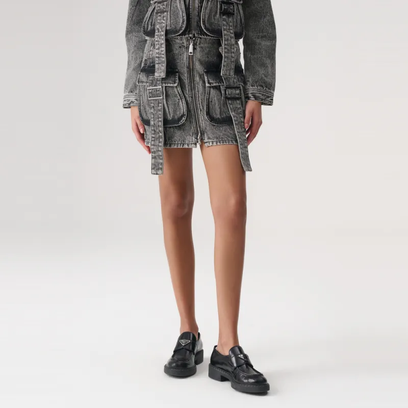 TCH Denim Short Skirts Women's Denim Gray-3