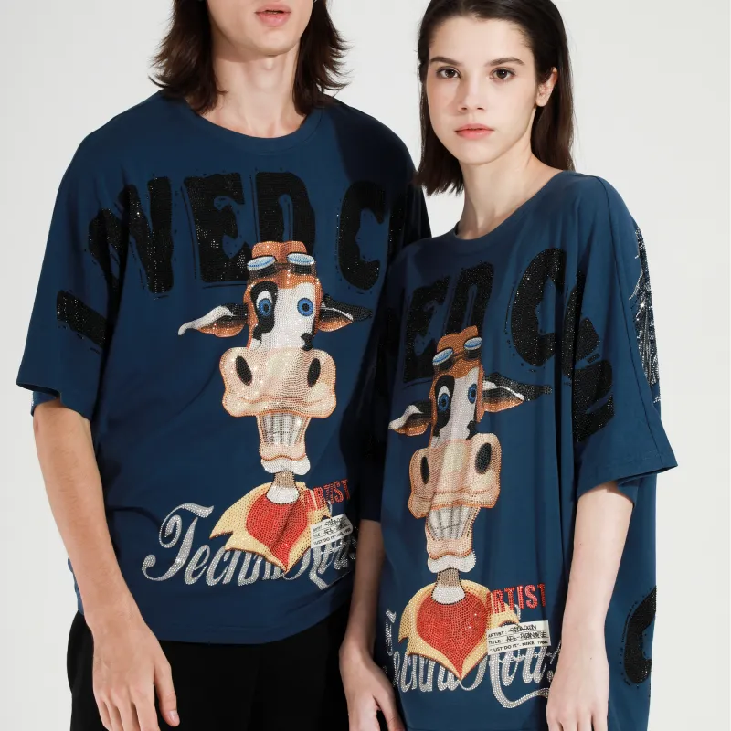 TCH Artist Mr. Cow's Craft Perm T-Shirt Unisex Blue-2