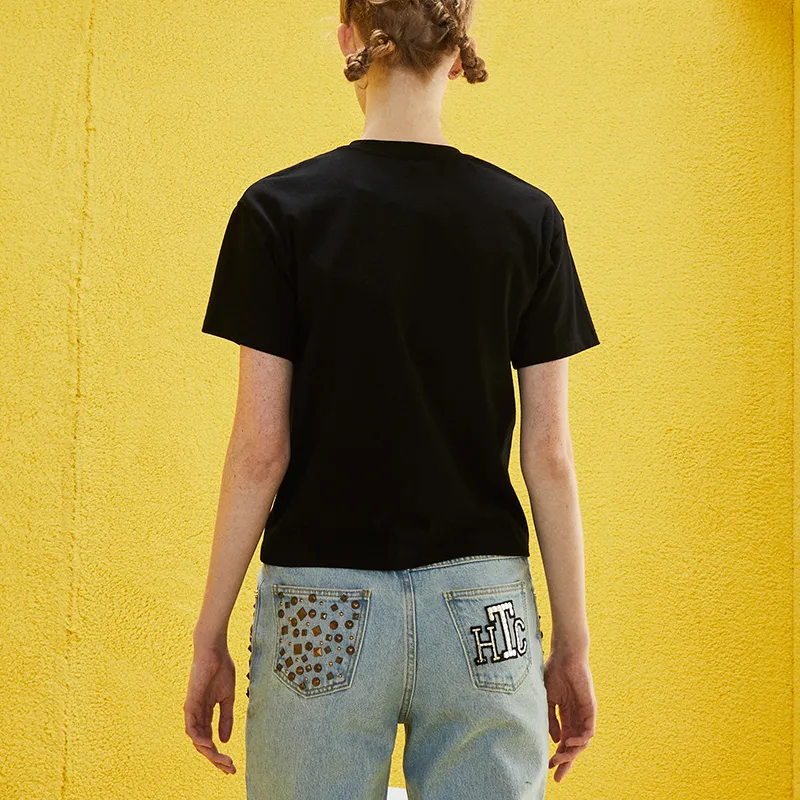 TCH T Shirts Unisex Black Base With Blue Logo-3