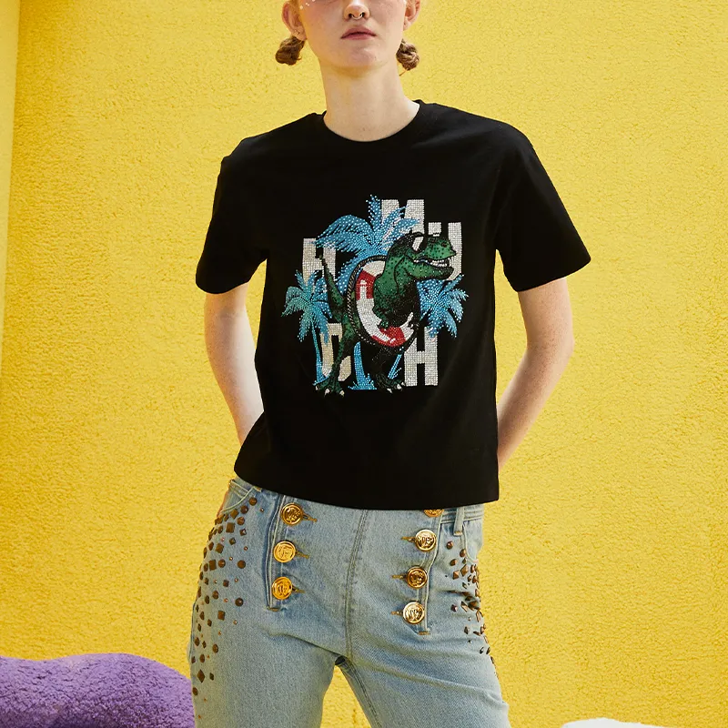 TCH T Shirts Unisex Black Base With Blue Logo-2