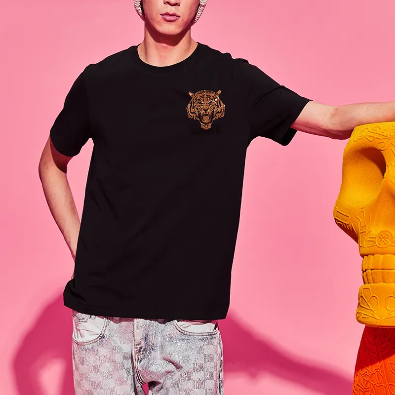 TCH T Shirts Unisex Black Base Gold Logo-2