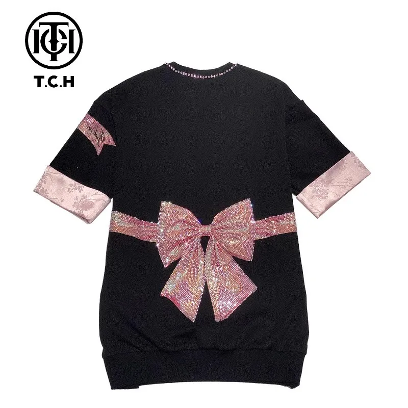 TCH Short Sleeved Dresses Women's Black-1