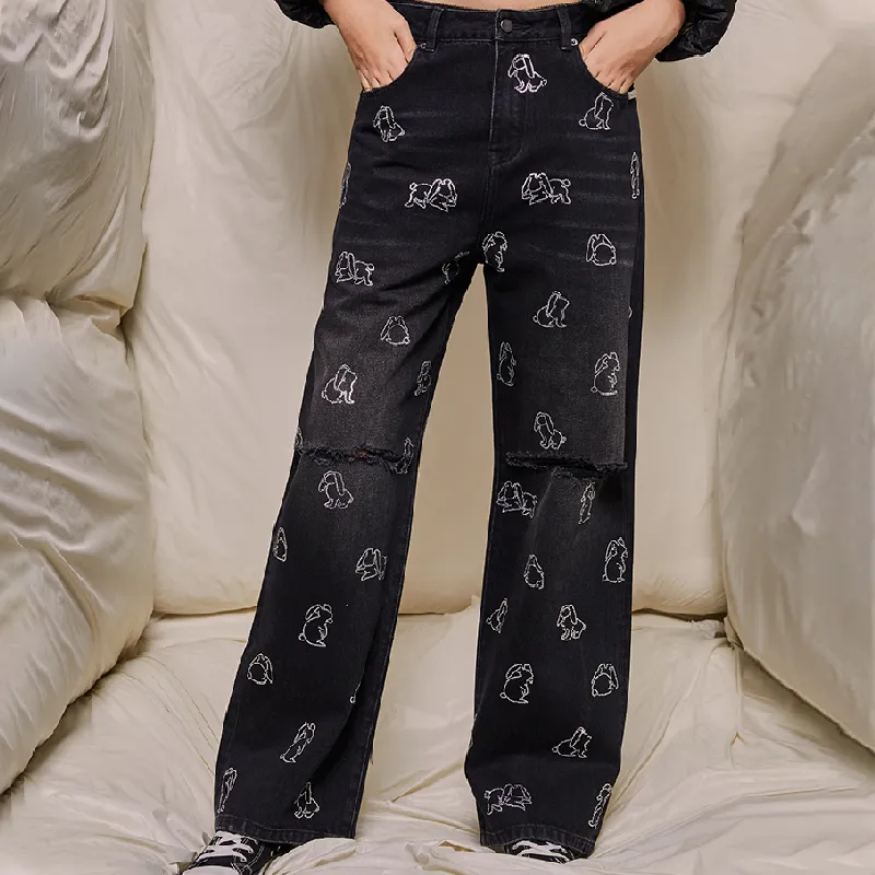 TCH Jeans Unisex Black With Silver Logo-2