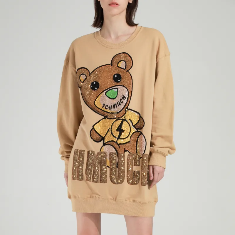TCH Long Sleeved Dresses Women's Khaki-5