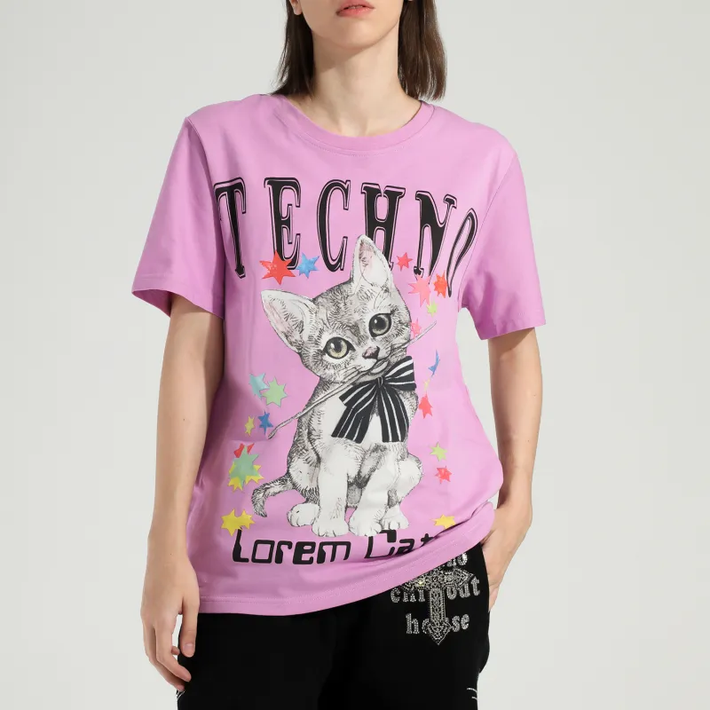 TCH Drop Shoulder Sleeve T Shirt Women's Purple-5