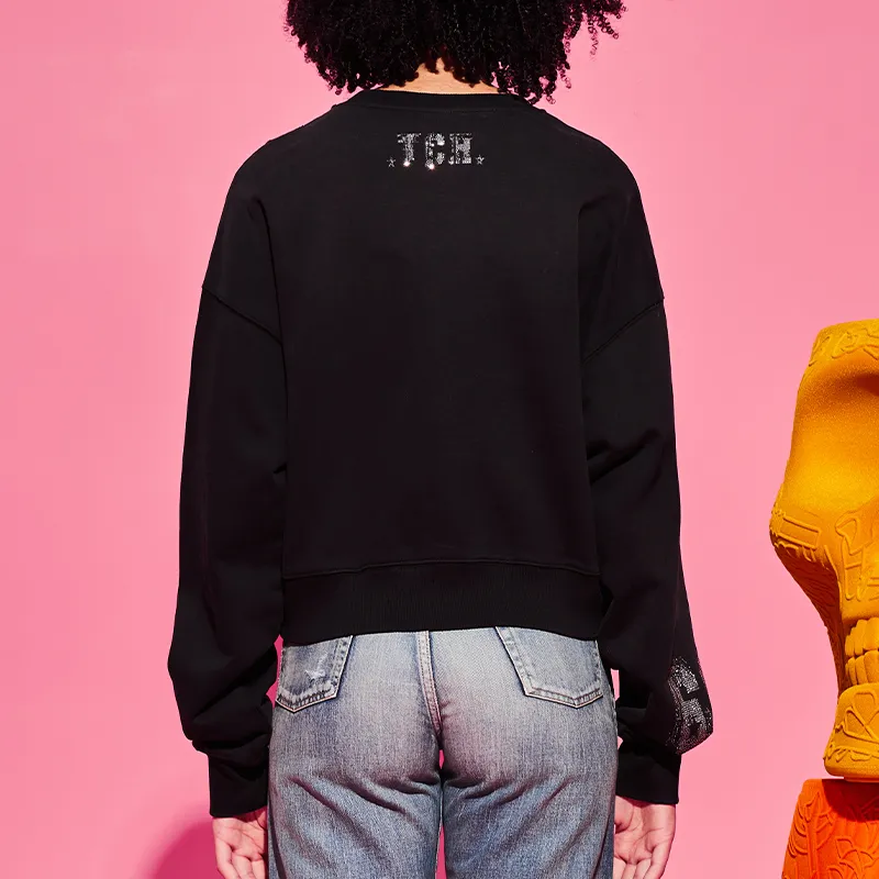 TCH Sweatshirts Women's Black With Silver Logo-4