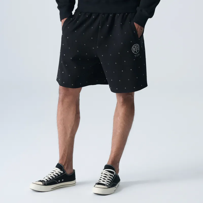 TCH Casual Shorts Unisex Black Base With Silver Logo-5