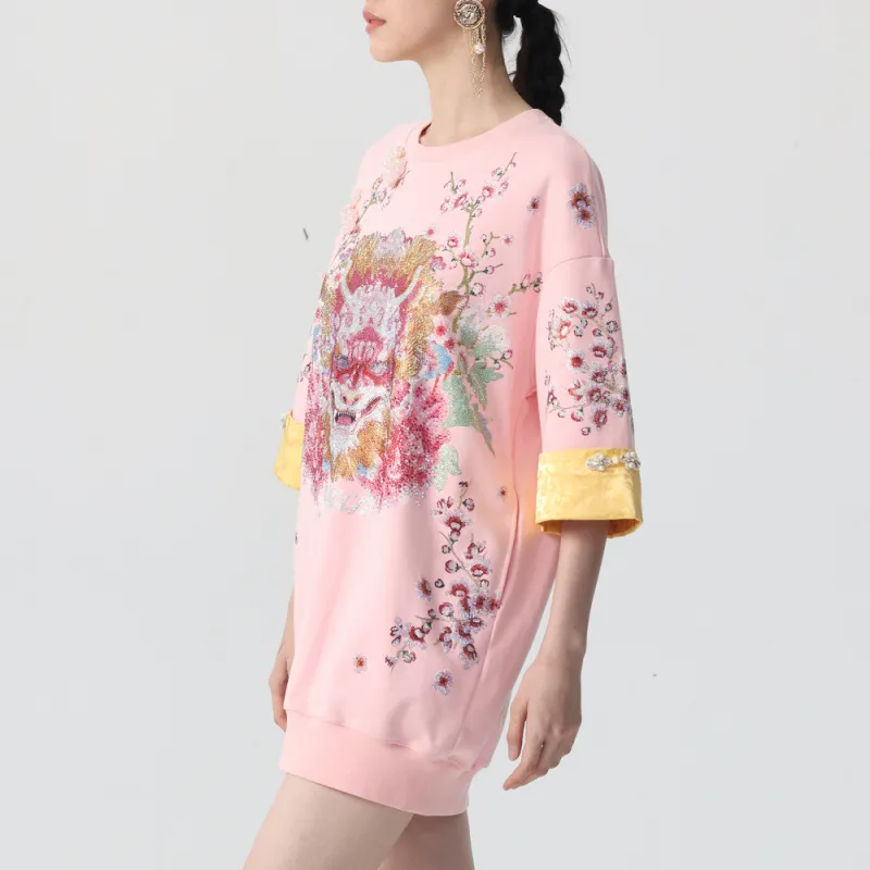 TCH Short Sleeved Dress Women's Pink-4