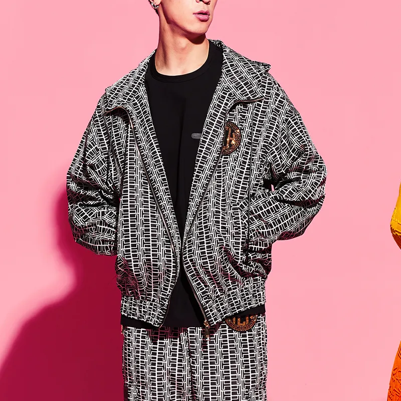 TCH Jackets Unisex Black White Plaid-4