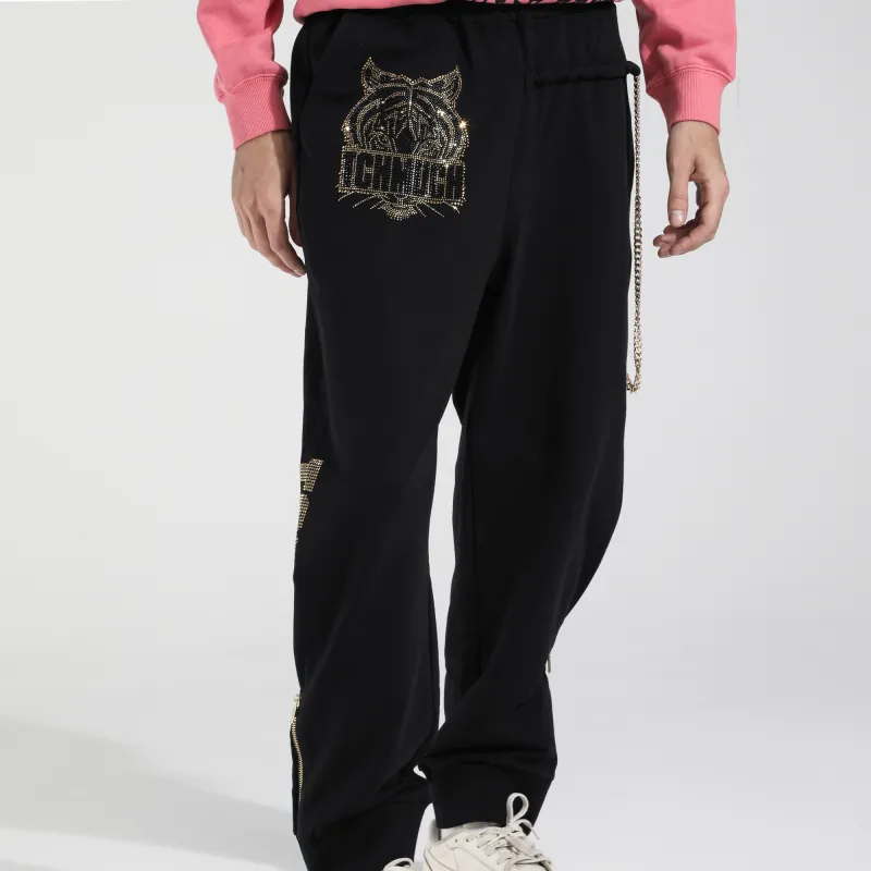 TCH Knitted Sweatpants Unisex Black Base Gold Logo-3