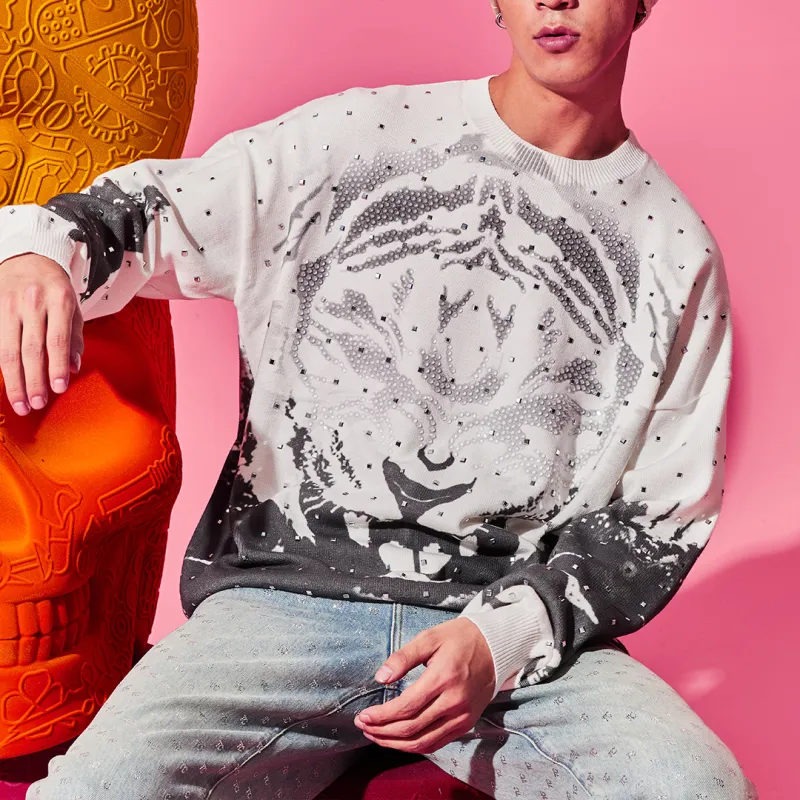 TCH Sweatshirts Unisex White With Black Logo-4