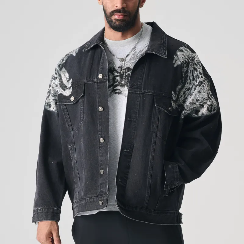 TCH Denim Jacket Unisex Denim Black-4
