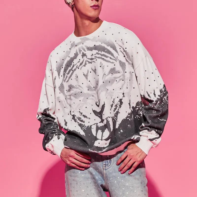 TCH Sweatshirts Unisex White With Black Logo-2