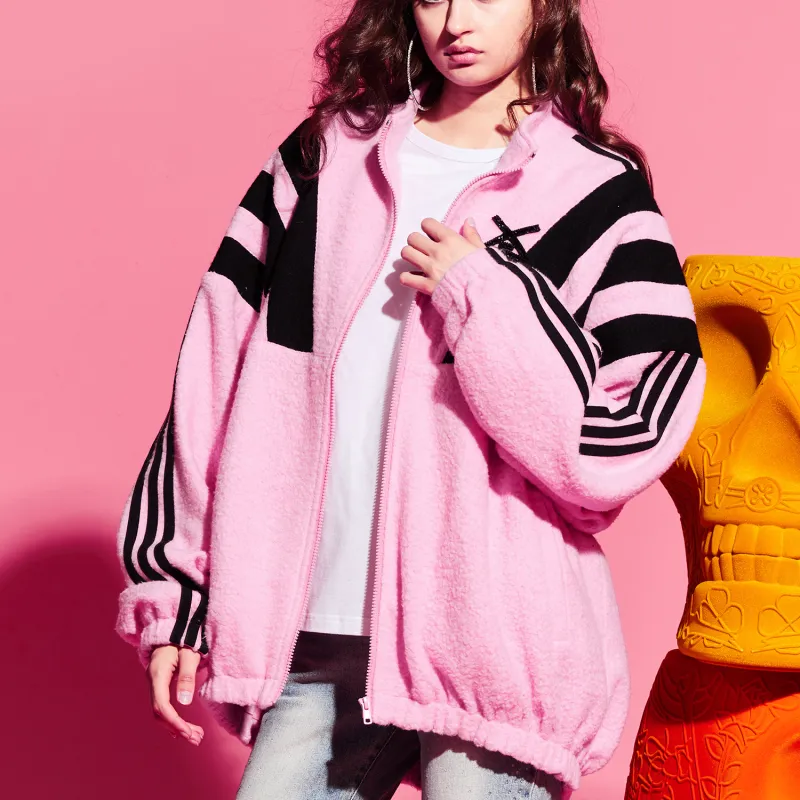 TCH FW23 Velvet feel Coat Unisex Pink-2