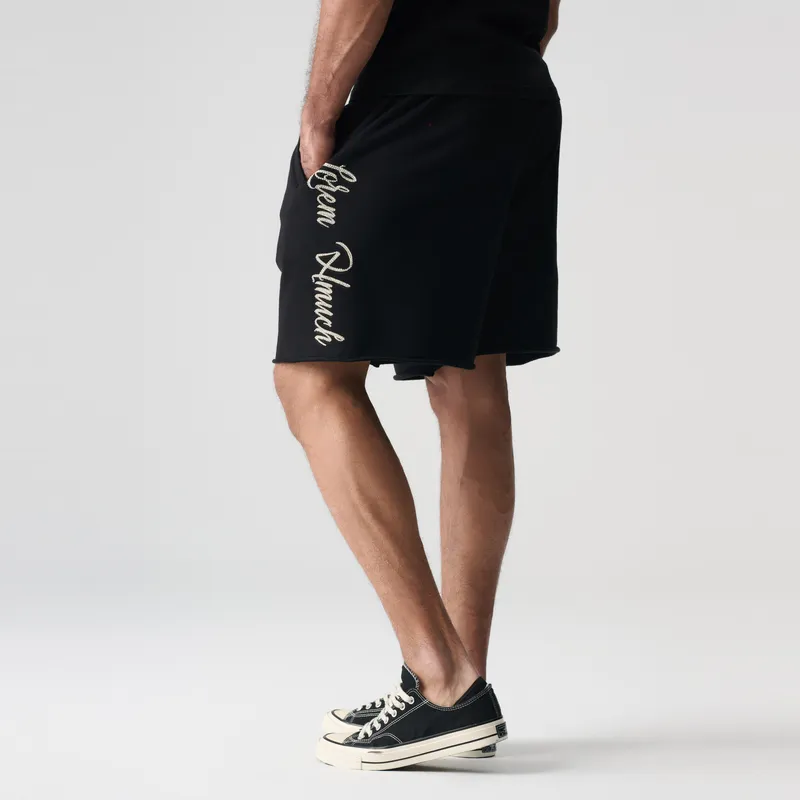 TCH Casual Shorts Unisex Black Base With Silver Logo-3