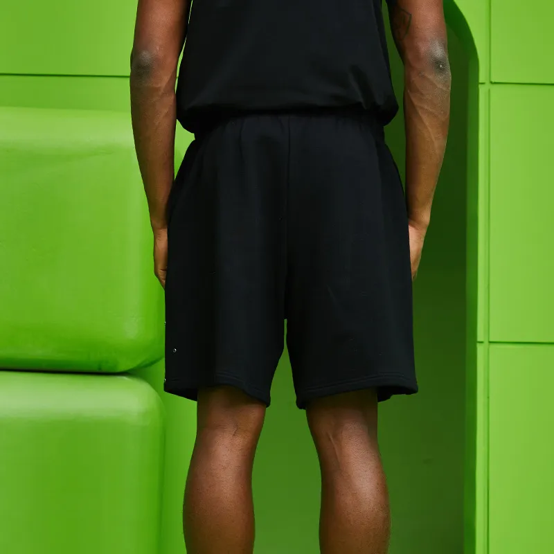 TCH Casual Shorts Unisex Black With Silver Logo-3