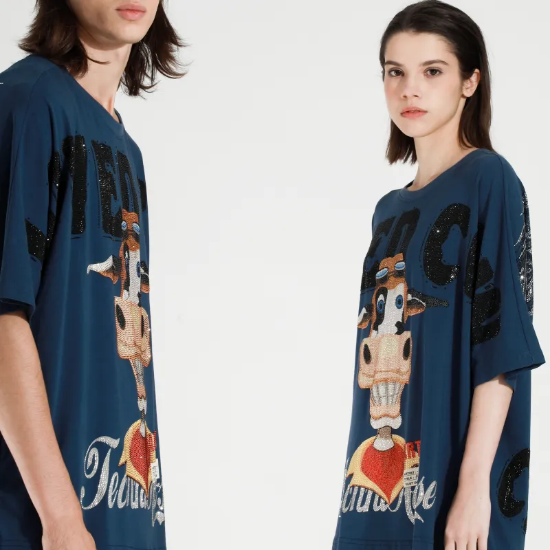 TCH Artist Mr. Cow's Craft Perm T-Shirt Unisex Blue-4