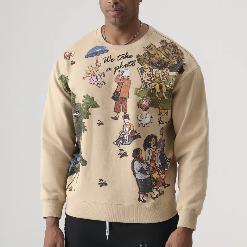 TCH SS24 Store Exclusive Model Sweatshirt Unisex Khaki-2