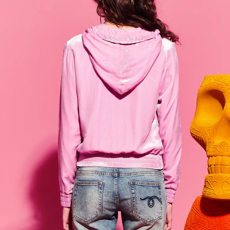 TCH Velvet Jackets Women's Pink-2