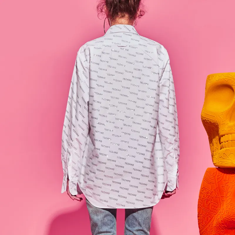 TCH FW23 Shirt Unisex White With Silver Logo-2