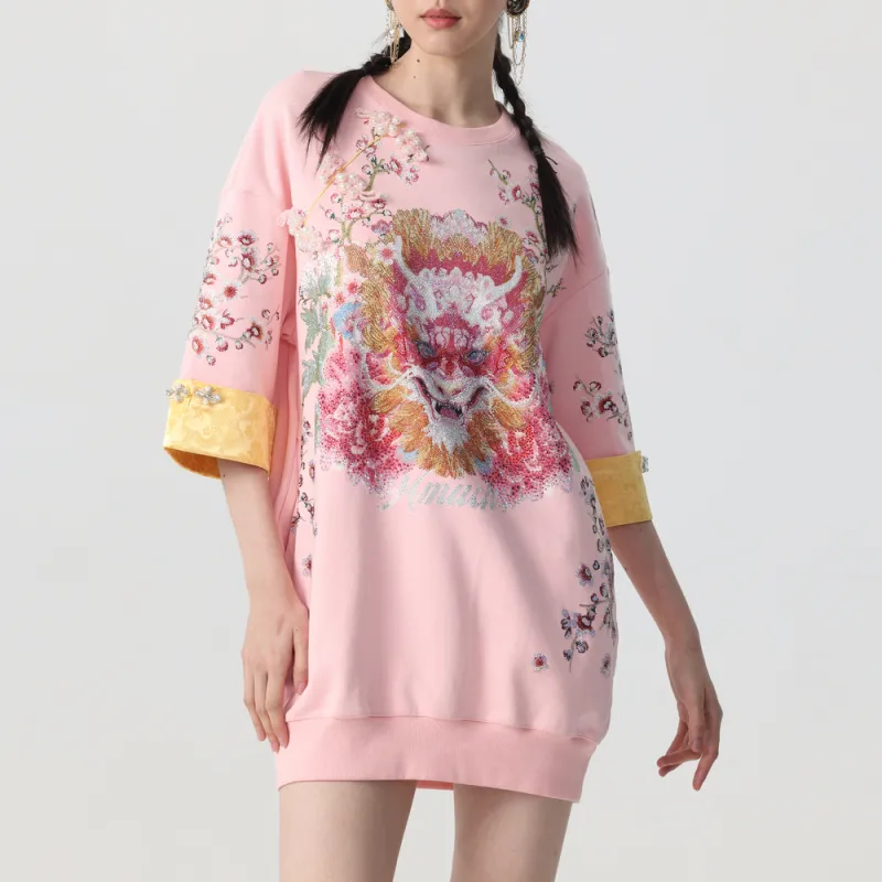 TCH Short Sleeved Dress Women's Pink-2