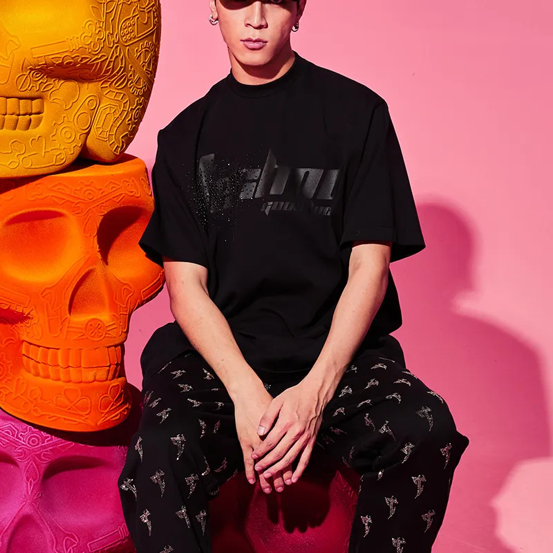 TCH T Shirts Unisex Black With Black Logo-2