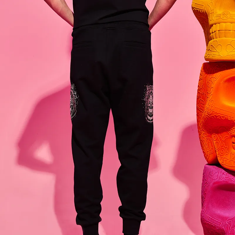TCH Knitted Sweatpants Unisex Black With Silver Logo-4