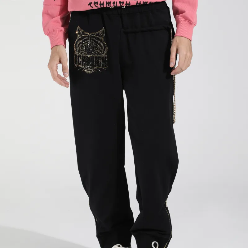 TCH Knitted Sweatpants Unisex Black Base Gold Logo-2
