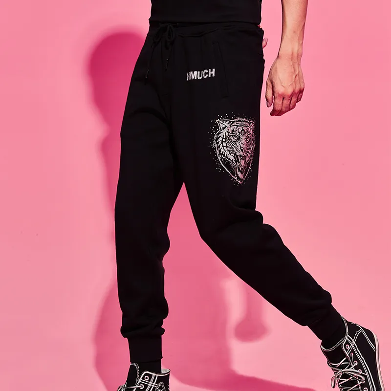 TCH Knitted Sweatpants Unisex Black With Silver Logo-3