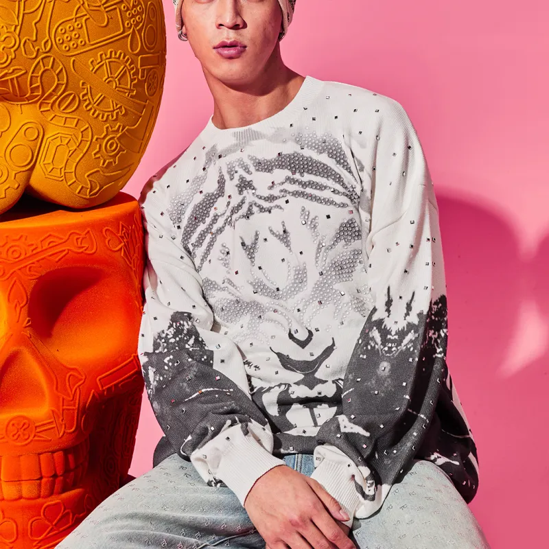 TCH Sweatshirts Unisex White With Black Logo-5