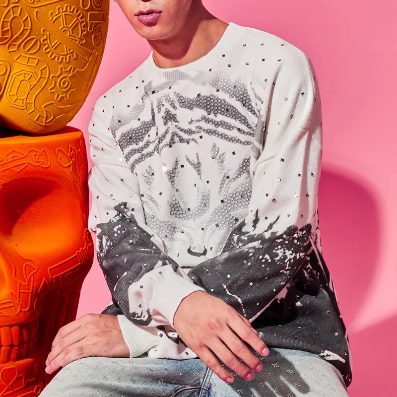 TCH Sweatshirts Unisex White With Black Logo-6