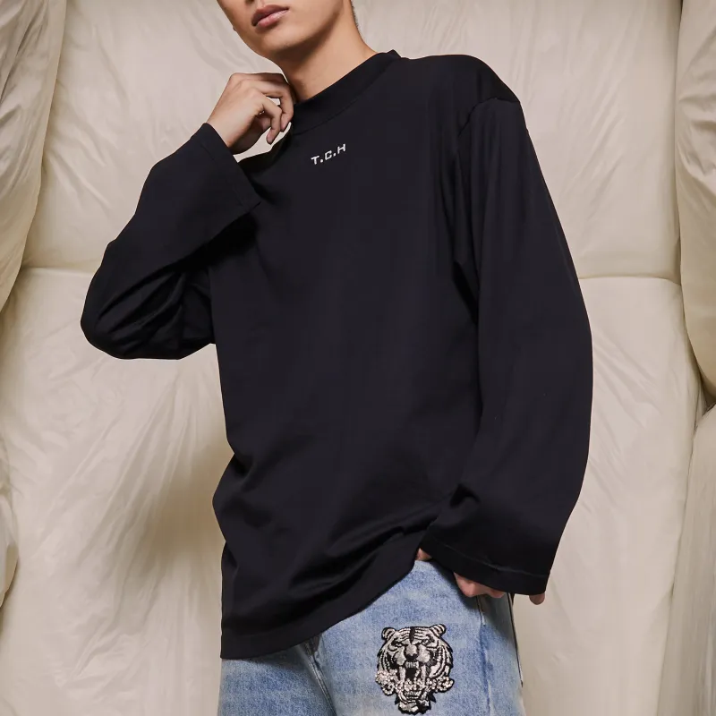 TCH T Shirts Unisex Black With White Logo-4
