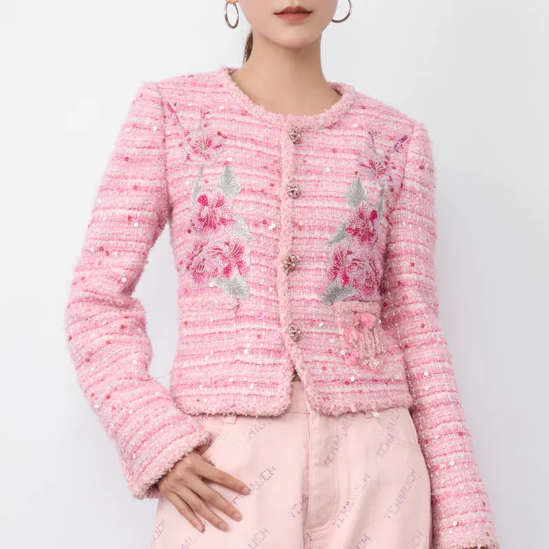 TCH Cropped Coats Women's Pink-2
