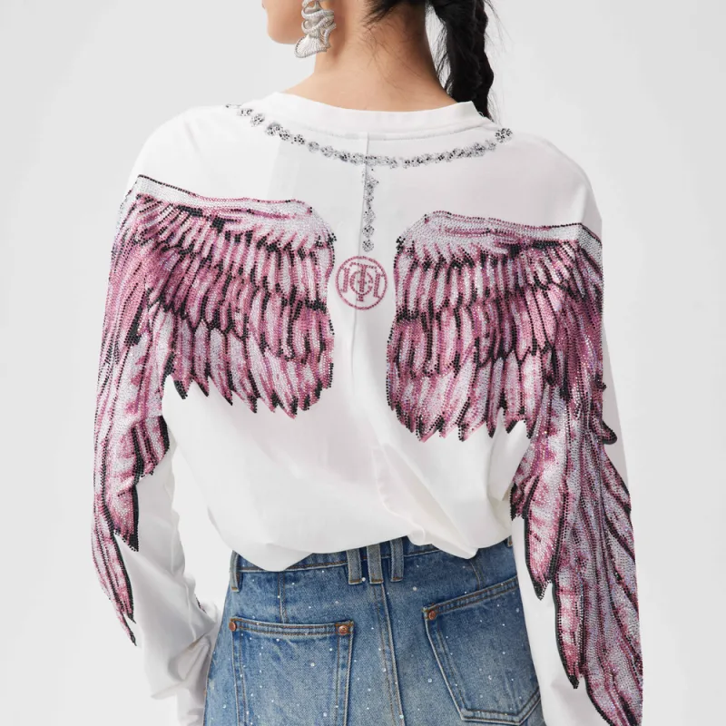 TCH T Shirt Unisex White With Pink Logo-3