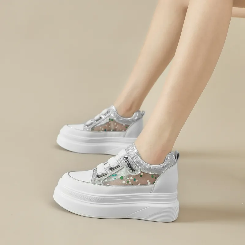 CARDANRO Low Top Slip on Hook and Loop Skateboard Shoes Women's-5