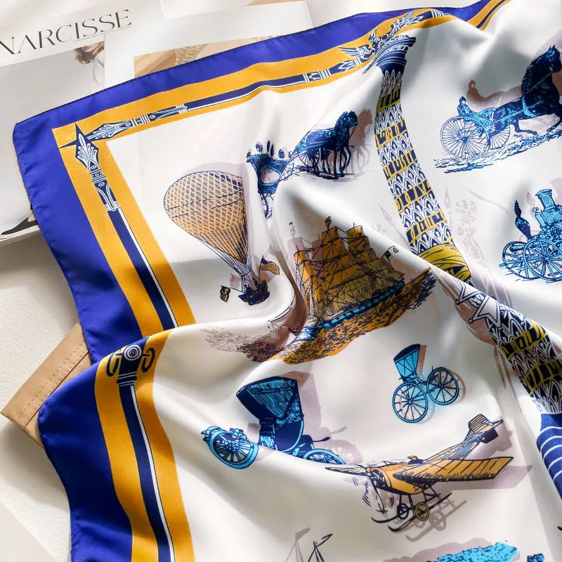 Cranta Komeia Polyester Silk Scarves Women's-4