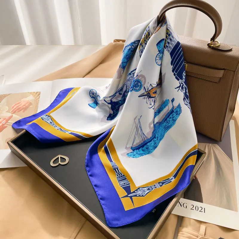 Cranta Komeia Polyester Silk Scarves Women's-3